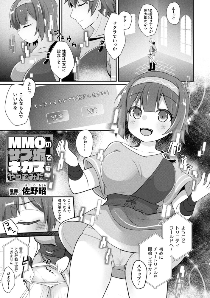 エロ漫画:MMOのサブ垢でネカマやってみた 前編【単話】 【佐野昭】 サンプル画像