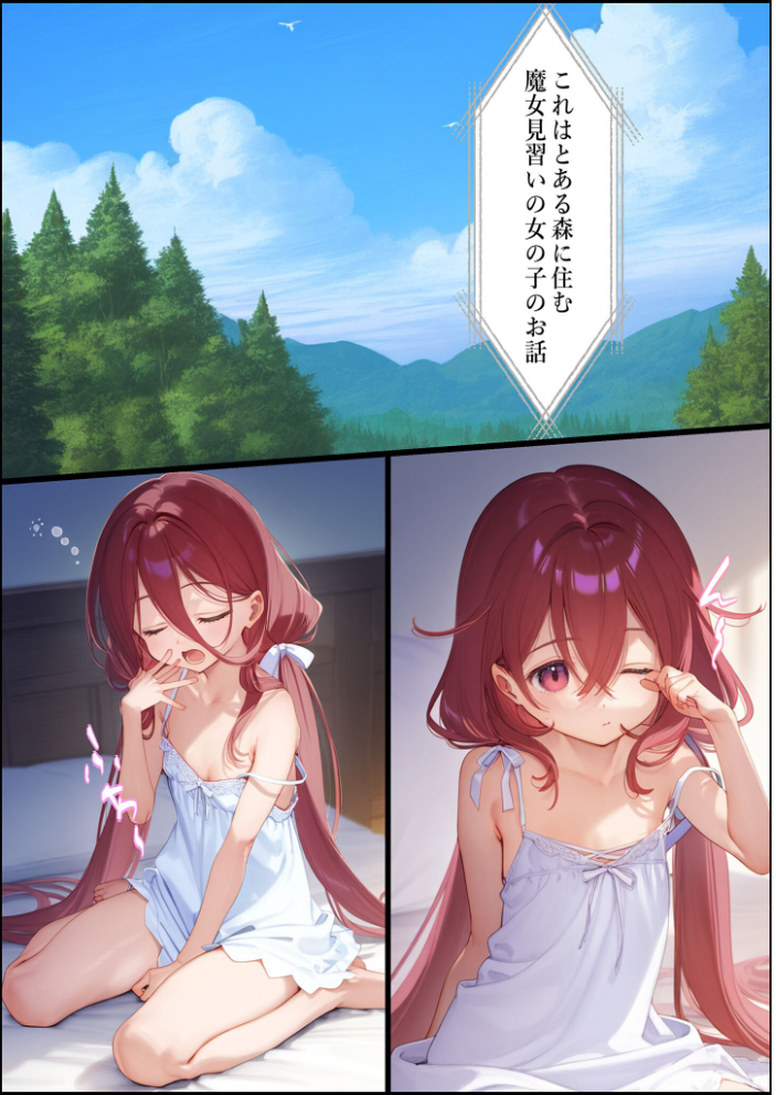 エロ漫画：魔女見習いリベリーのお使い モザイク版 【むほー地帯 あいラビ】 サンプル画像
