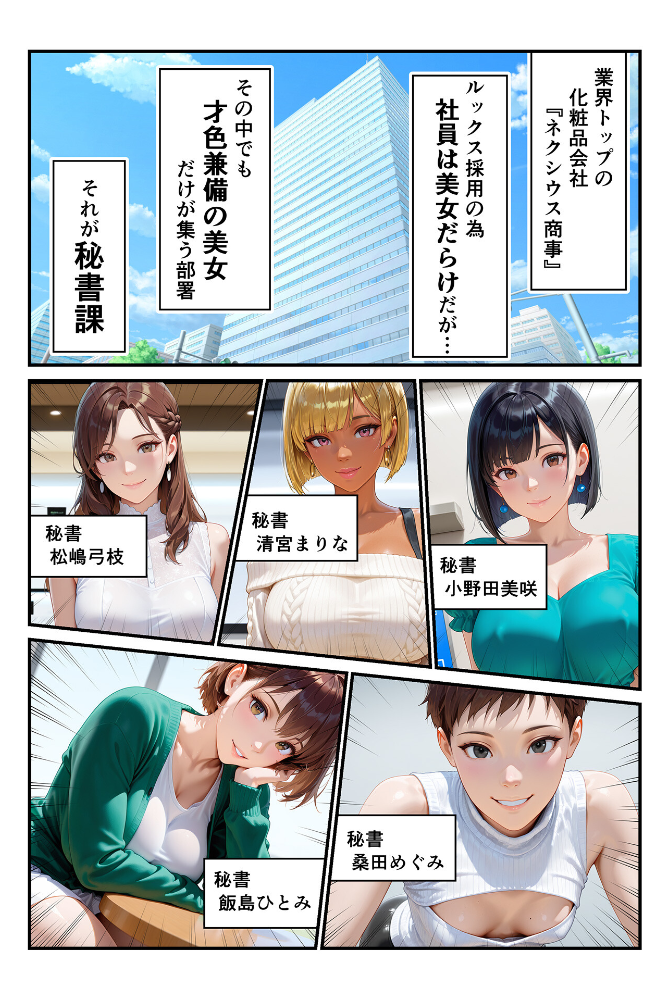 エロ漫画:淫乱秘書室 淫靡な役員秘書の秘めた仕事4 同期の巨乳秘書・宇賀神瑠衣 【あいがす】 サンプル画像