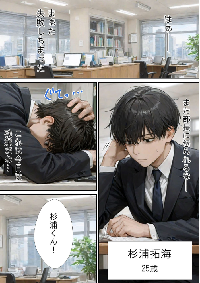 エロ漫画：仕事で失敗ばかりの俺が人妻上司（48）と残業したら濡れ濡れセックス始まった話 モザイク版 【ラブ熟 あいラビ】 サンプル画像