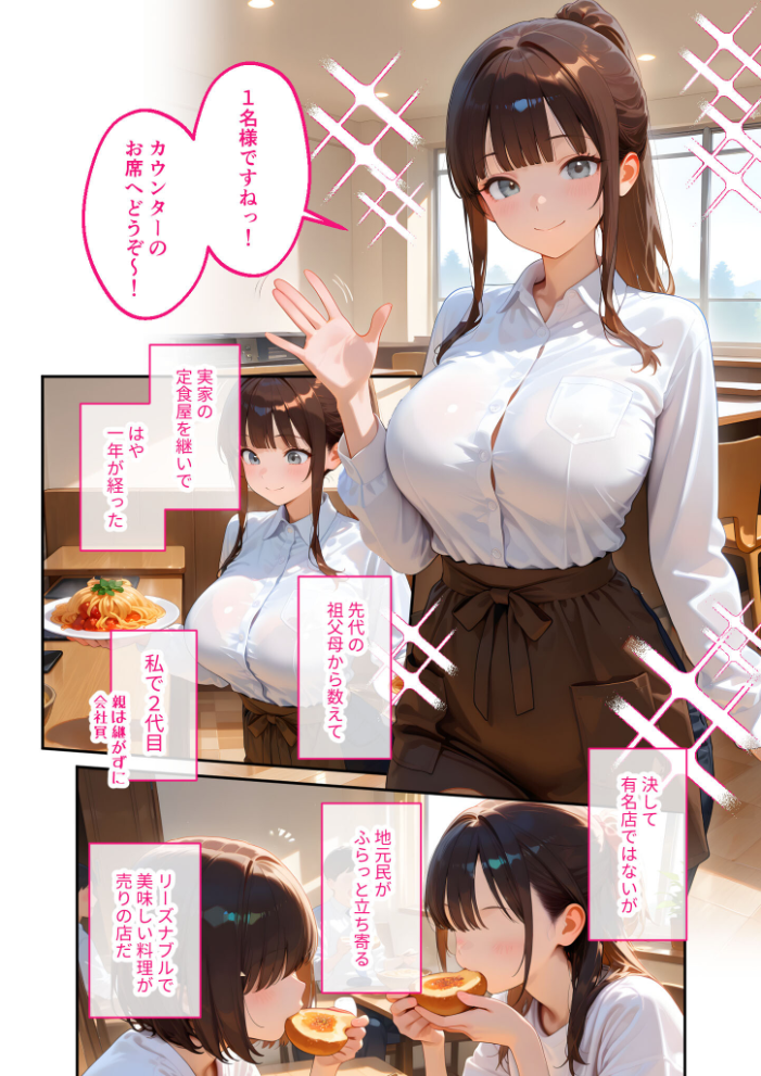 エロ漫画:当店限定!セックス¥0サービス 〜まごごろ定食屋さんの献身えっち〜 モザイク版 【ラビットフット】 サンプル画像