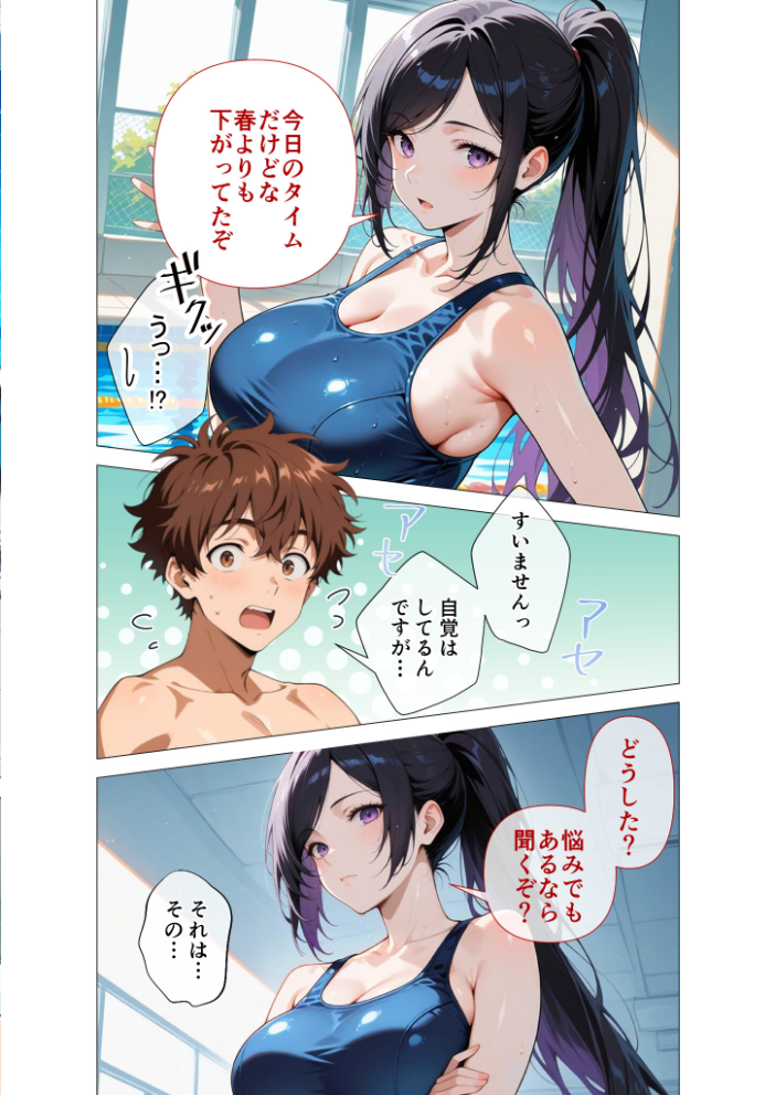 エロ漫画：みんなに隠れてゼロ距離えっち 〜巨乳教師の密着指導〜 【織田え門】 サンプル画像