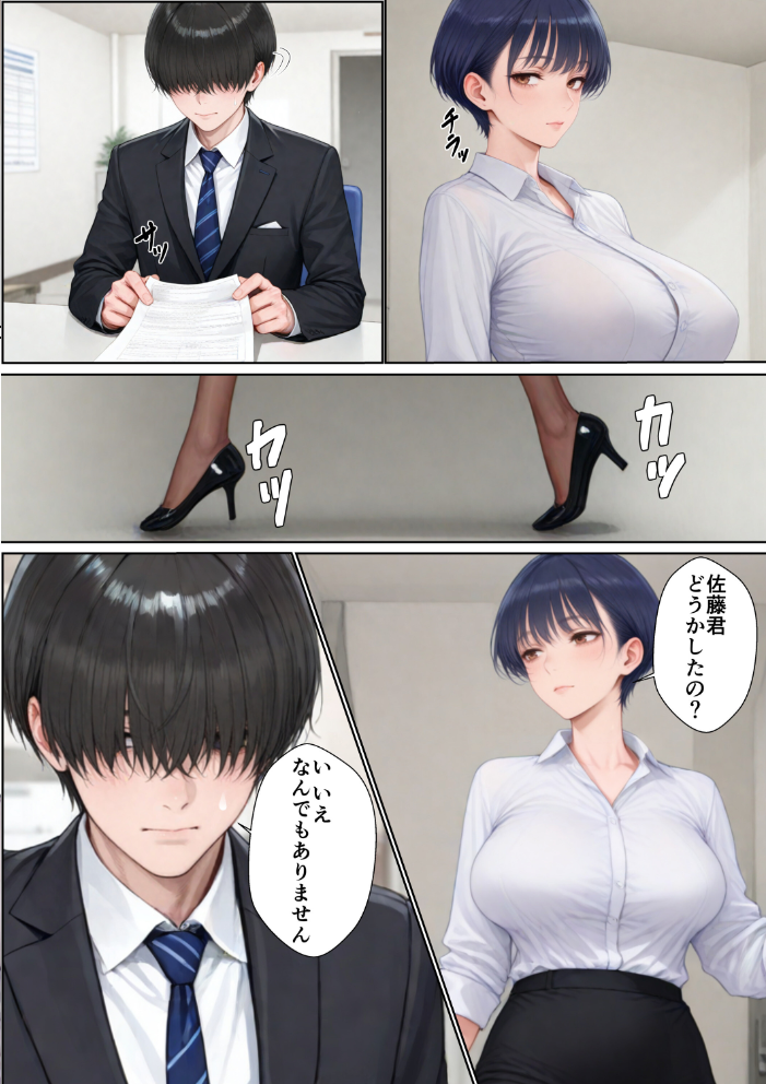 エロ漫画:爆乳痴女の先輩OLが仕事しない後輩をヌキまくって性欲発散業務改善する話【モザイク版】 【JKあんまん】 サンプル画像