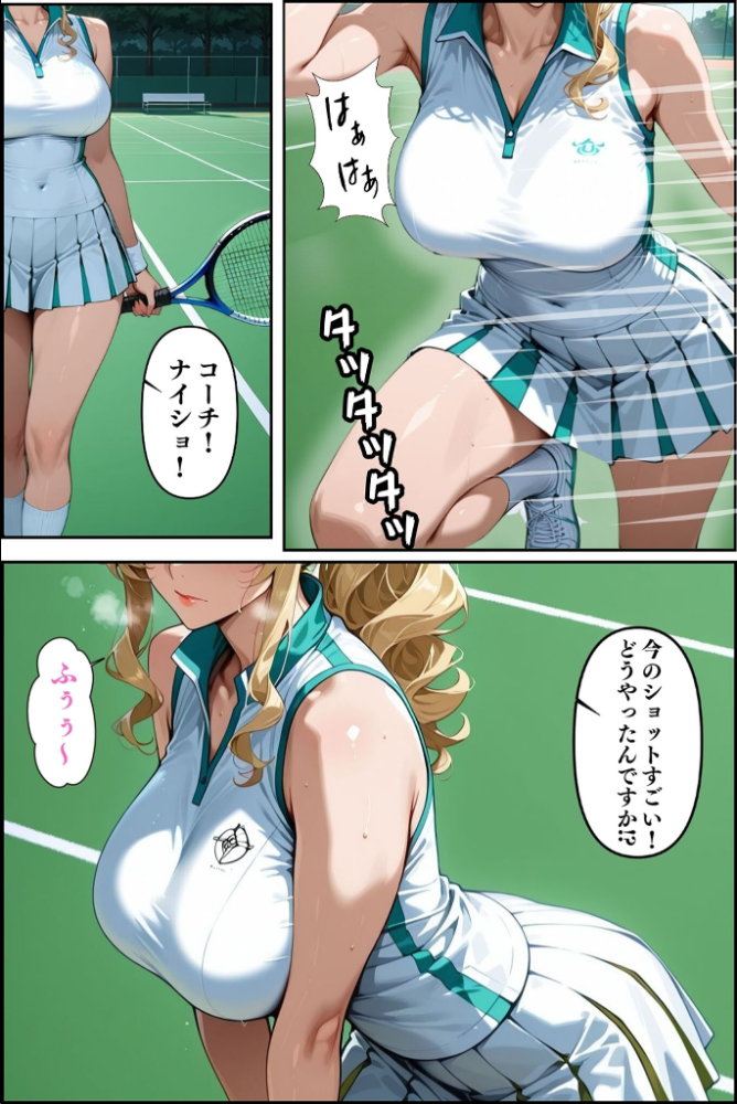 エロ漫画：人妻ですが雌でした〜イきたくないのに醜顔アクメ テニスコーチが醜態晒した日〜 モザイク版 【Uスタス あいラビ】 サンプル画像