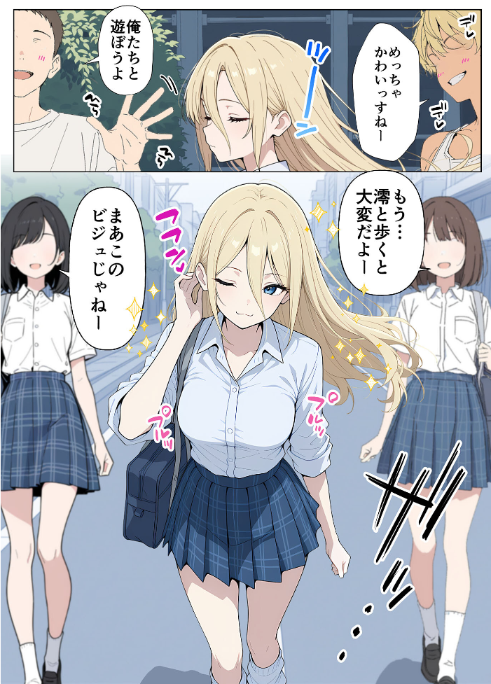 エロ漫画：整形ギャルさん、クラスの底辺男子に弱み握られて●●●●されちゃいました モザイク版 【ももまろ こなまく あいラビ】 サンプル画像