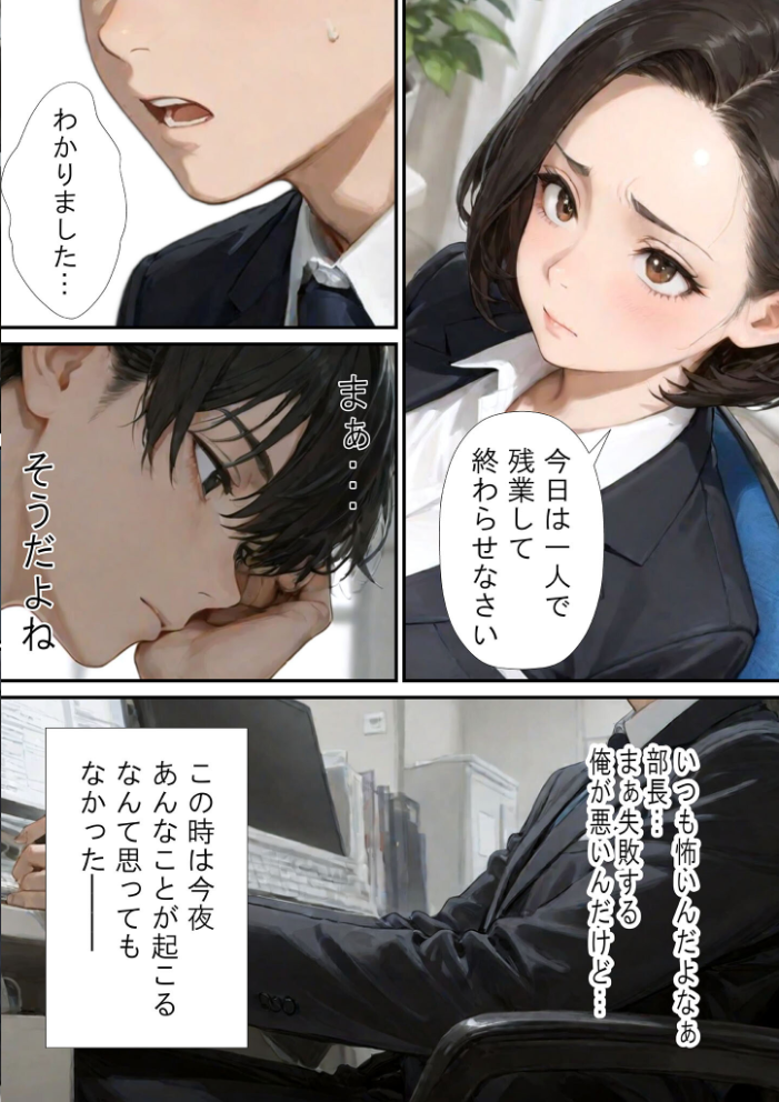 エロ漫画：仕事で失敗ばかりの俺が人妻上司（48）と残業したら濡れ濡れセックス始まった話 モザイク版 【ラブ熟 あいラビ】 サンプル画像