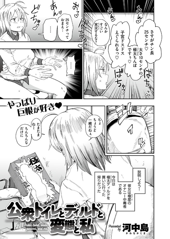 エロ漫画:公衆トイレとディルドと変態と私 【河中島】 サンプル画像