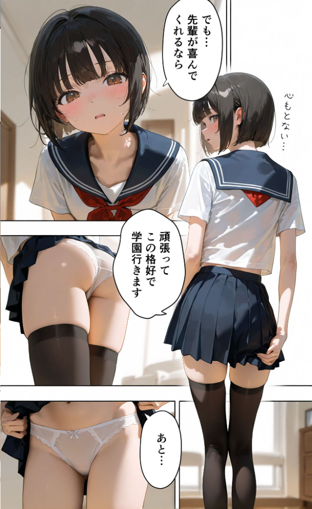 エロ漫画:【実話】彼女を俺の性癖に染める過程〜後輩●●をエロ服で呼び出し〜【第二章】 モザイク版 【TAIL LOVERS あいラビ】 サンプル画像