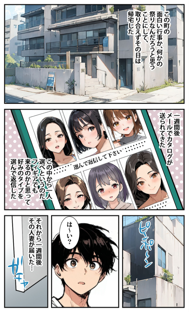 エロ漫画:商店街の福引き引いたら人妻が当たった モザイク版 【東京漫画研究所 あいラビ】 サンプル画像