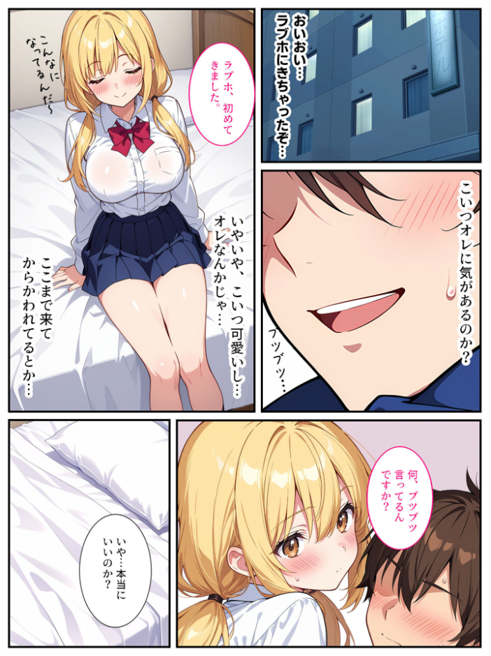 エロ漫画：落ち込んでるオレに爆乳の後輩女子が処女をくれました！ モザイク版 【StudioSR あいラビ】 サンプル画像