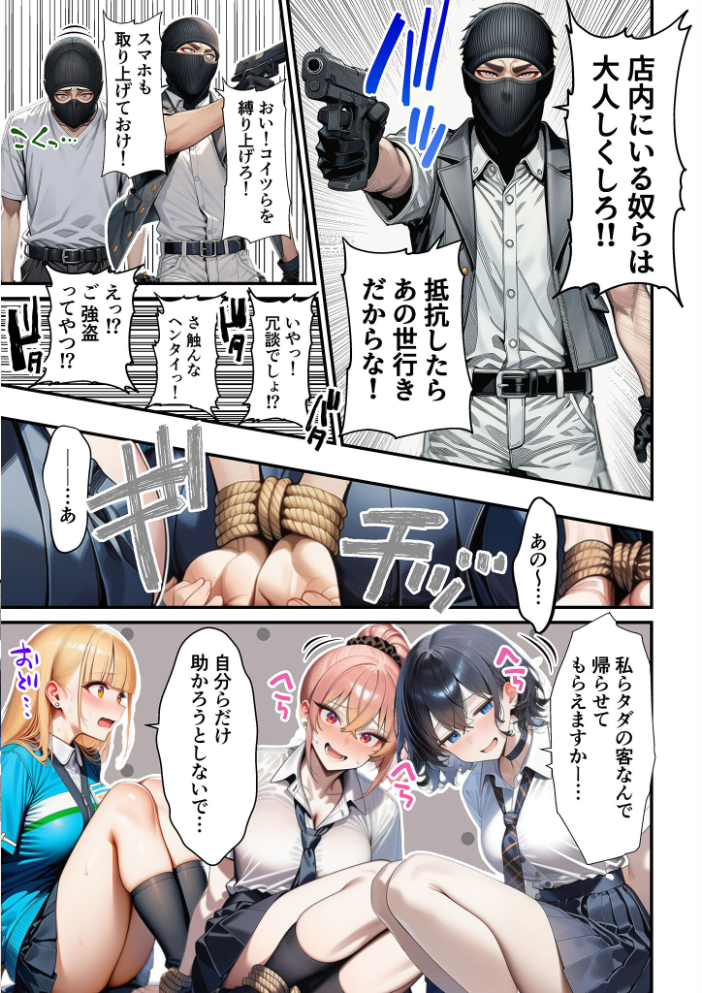 エロ漫画:人質ライブ配信 モザイク版 【ももまろ 朝露まほし あいラビ】 サンプル画像