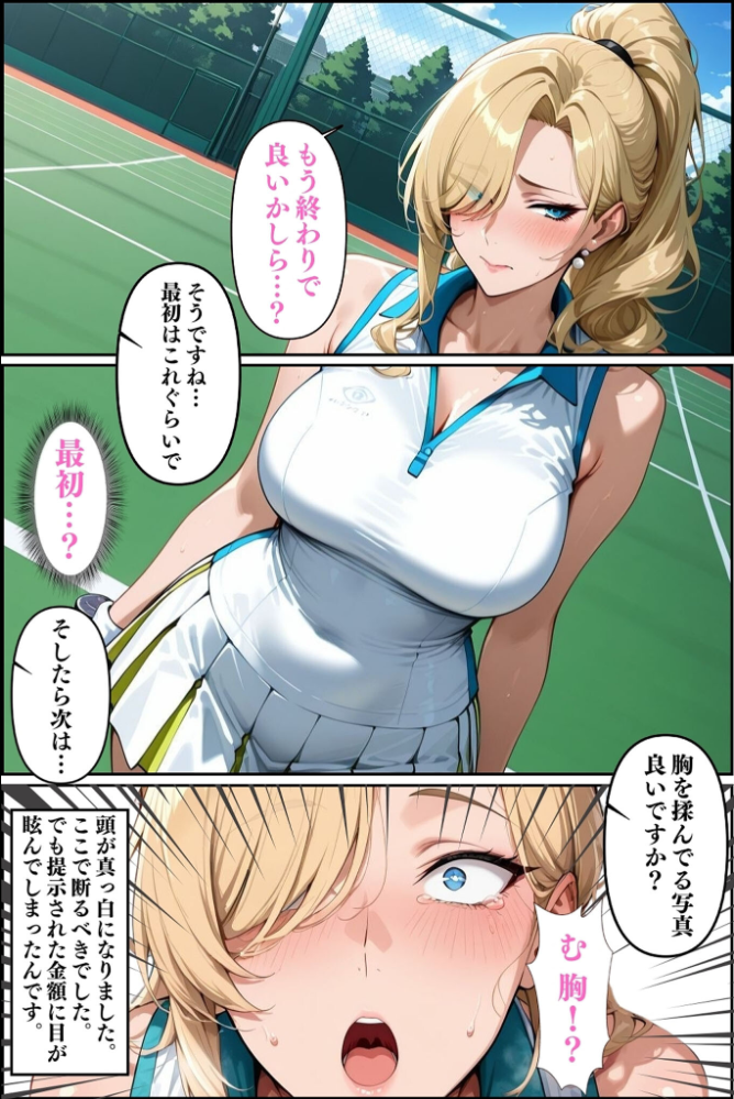 エロ漫画：人妻ですが雌でした〜イきたくないのに醜顔アクメ テニスコーチが醜態晒した日〜 モザイク版 【Uスタス あいラビ】 サンプル画像