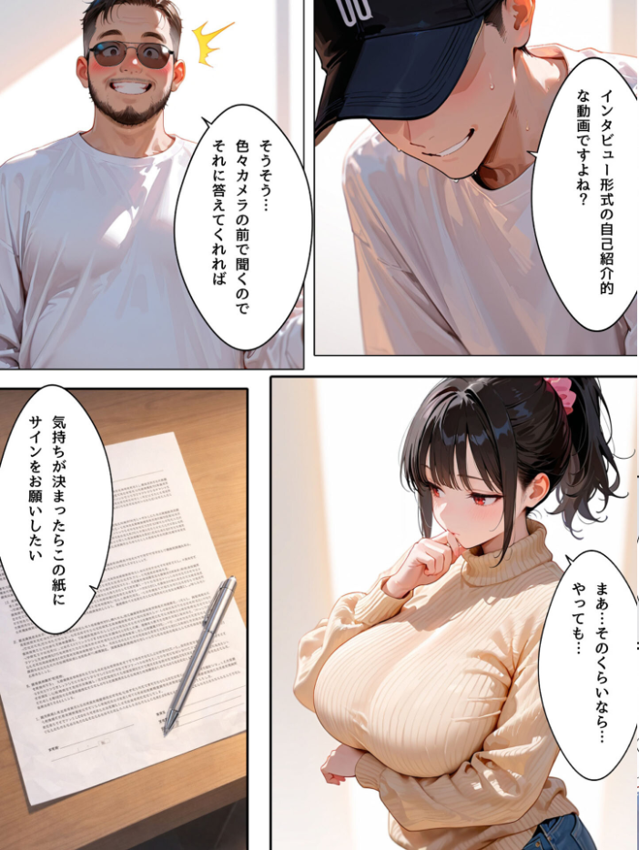 エロ漫画:ミニマム爆乳妻〜騙されてAV出演してしまいました〜 モザイク版 【bbの部屋 あいラビ】 サンプル画像