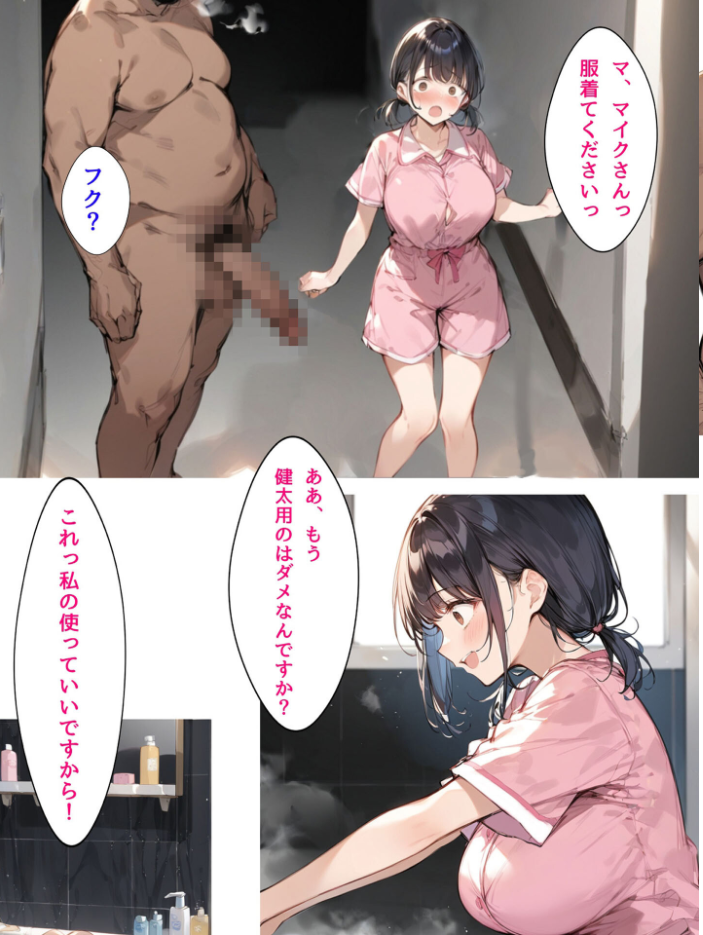 エロ漫画:ミニマム爆乳妻NTRホームステイ モザイク版 【bbの部屋 あいラビ】 サンプル画像
