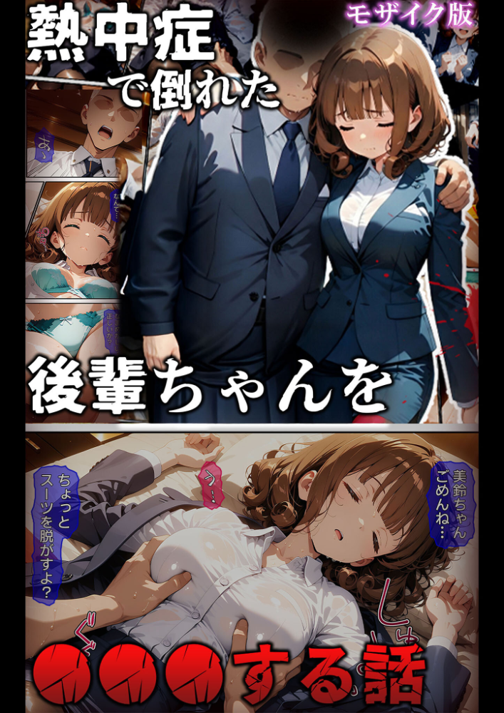 エロ漫画：熱中症で倒れた後輩ちゃんを●●●する話 モザイク版 【ばななメモリアル あいラビ】 サンプル画像