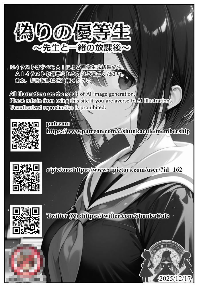 エロ漫画:偽りの優等生 〜先生と一緒の放課後〜 モザイク版 【ンチアーネのアトリエ あいラビ】 サンプル画像