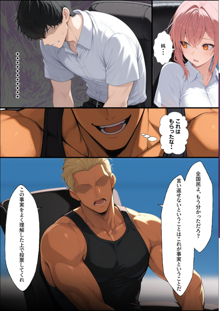 エロ漫画:投票率99%!?寝取り派VS純愛派〜勝者の先に待つ日常〜寝取りルート モザイク版 【しゃる あいラビ】 サンプル画像