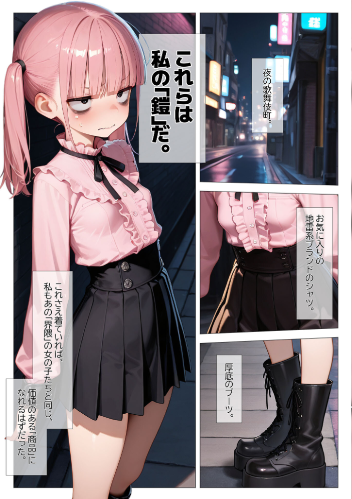 エロ漫画：地雷系ブス、おじさんを買う。 モザイク版 【kz あいラビ】 サンプル画像