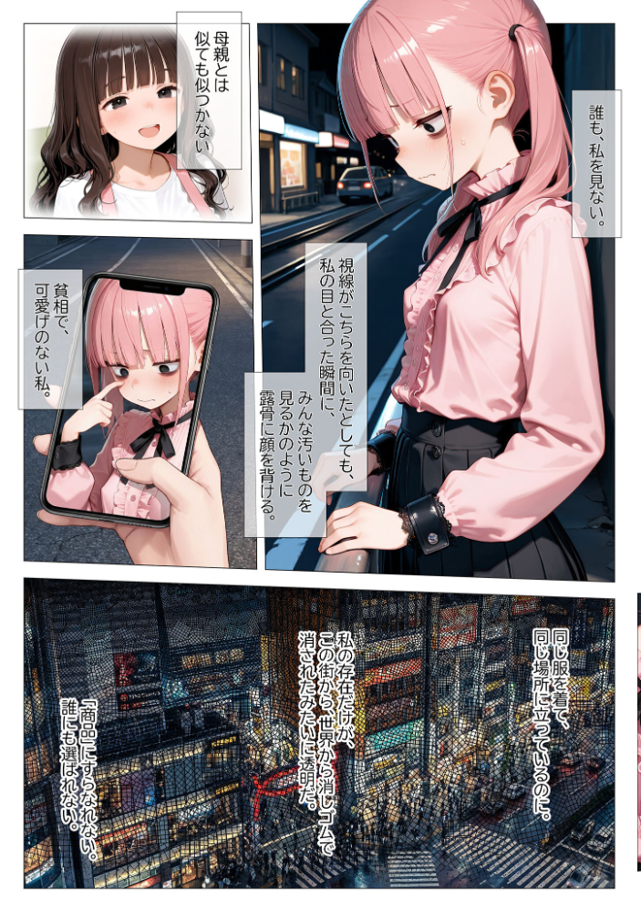 エロ漫画：地雷系ブス、おじさんを買う。 モザイク版 【kz あいラビ】 サンプル画像