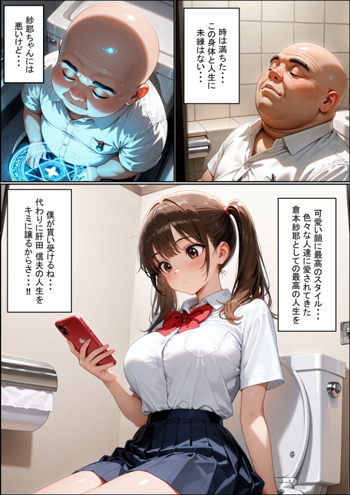 エロ漫画:一方的な人生交換〜陰キャブサメンから クラス一の美●●に人生乗り換え〜 モザイク版 【性転の空 あいラビ】 サンプル画像