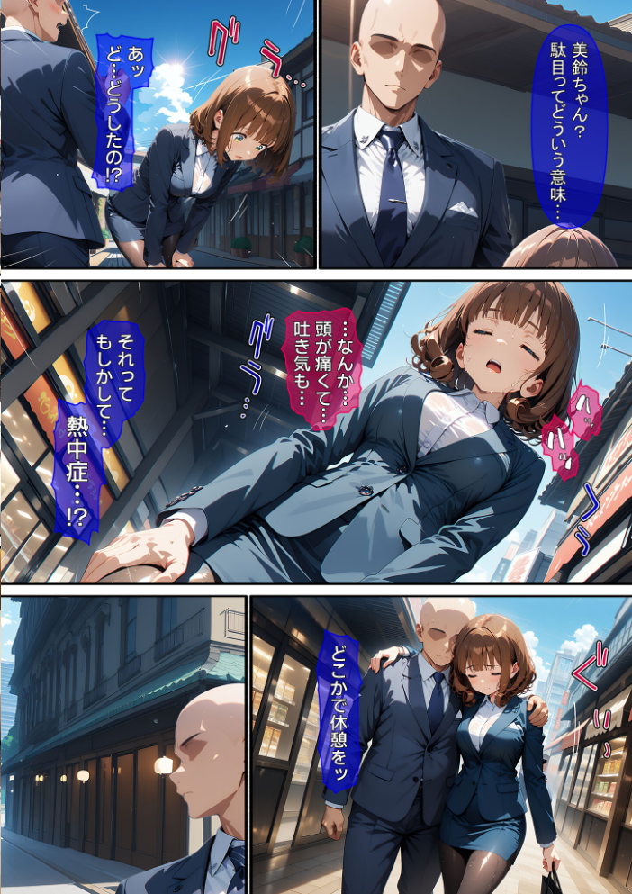 エロ漫画：熱中症で倒れた後輩ちゃんを●●●する話 モザイク版 【ばななメモリアル あいラビ】 サンプル画像