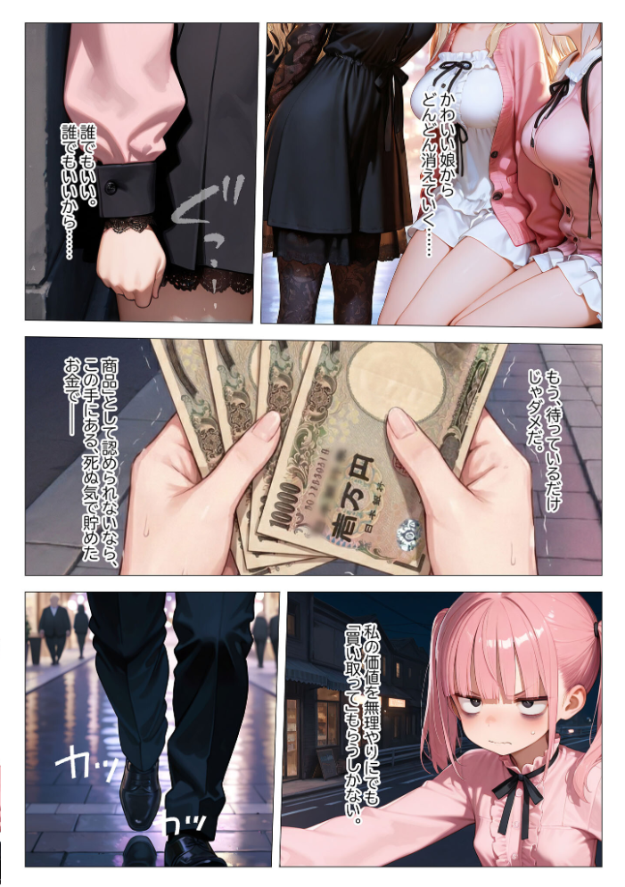 エロ漫画：地雷系ブス、おじさんを買う。 モザイク版 【kz あいラビ】 サンプル画像