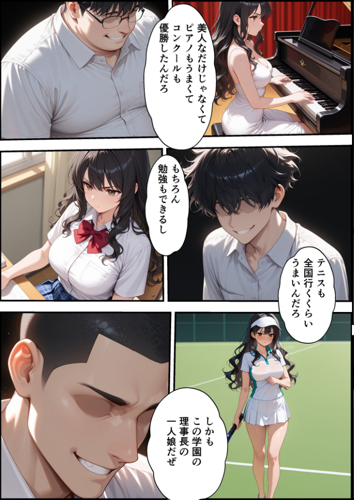 エロ漫画:上級国民に支配された学園生徒会長が学園を守るため処女喪失ショーを行う話 モザイク版 【バベル太郎 あいラビ】 サンプル画像