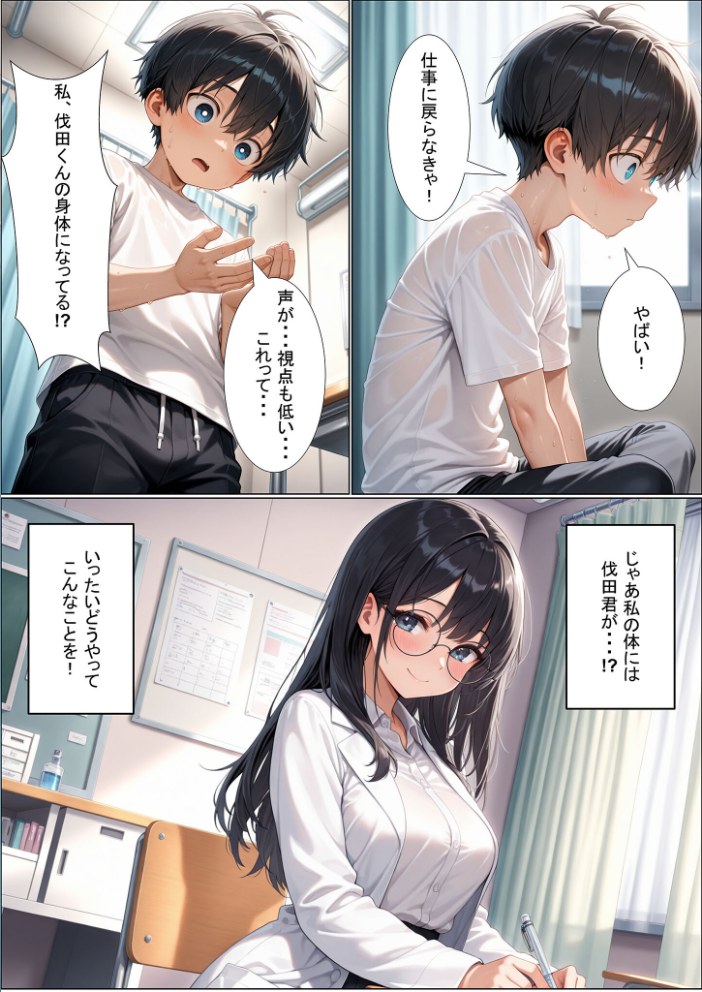 エロ漫画:今日からボクが保健室の●●(ハート) 〜純粋な恋心が歪んだ気持ちに変わる…〜 モザイク版 【性転の空 あいラビ】 サンプル画像