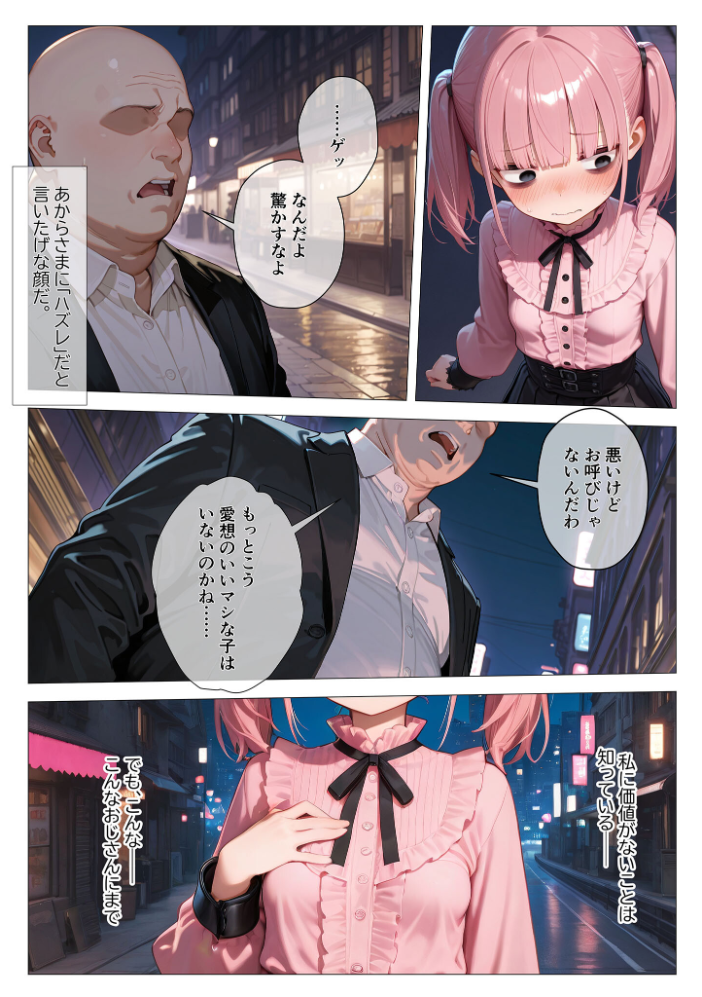 エロ漫画：地雷系ブス、おじさんを買う。 モザイク版 【kz あいラビ】 サンプル画像