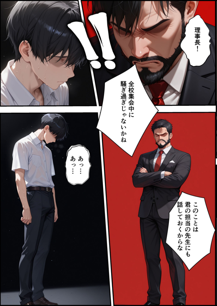 エロ漫画:上級国民に支配された学園生徒会長が学園を守るため処女喪失ショーを行う話 モザイク版 【バベル太郎 あいラビ】 サンプル画像