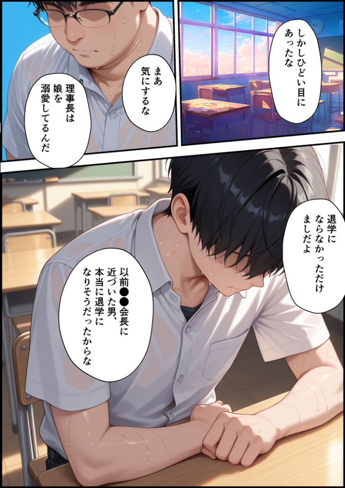 エロ漫画:上級国民に支配された学園生徒会長が学園を守るため処女喪失ショーを行う話 モザイク版 【バベル太郎 あいラビ】 サンプル画像