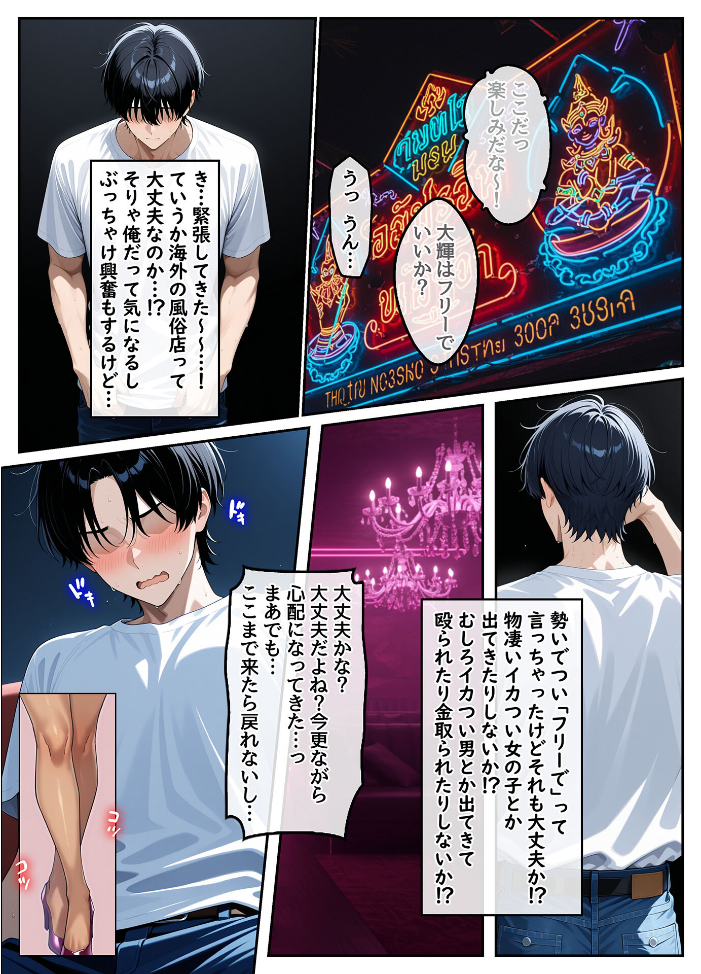 エロ漫画：童貞の俺が海外旅行先で出会った褐色美女と国際結婚して子作りしまくる話1 モザイク版 【ハレノヒ あいラビ】 サンプル画像