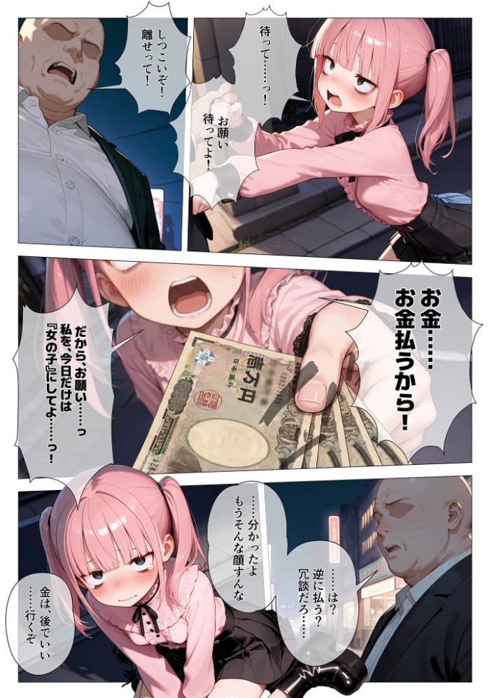 エロ漫画：地雷系ブス、おじさんを買う。 モザイク版 【kz あいラビ】 サンプル画像