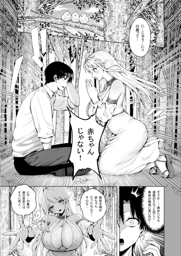 エロ漫画:種馬(救世主)として召喚された異世界でエルフママに甘やかされながらヤリまくる 【ハウメニードリームズ出版 旅口工路】 サンプル画像