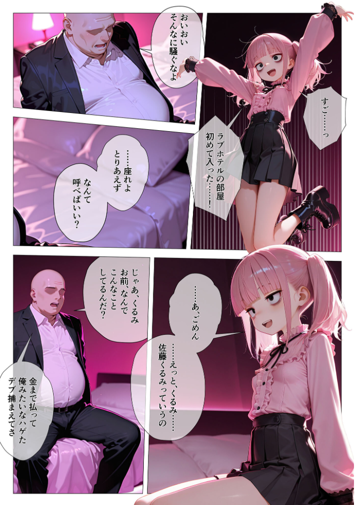 エロ漫画：地雷系ブス、おじさんを買う。 モザイク版 【kz あいラビ】 サンプル画像