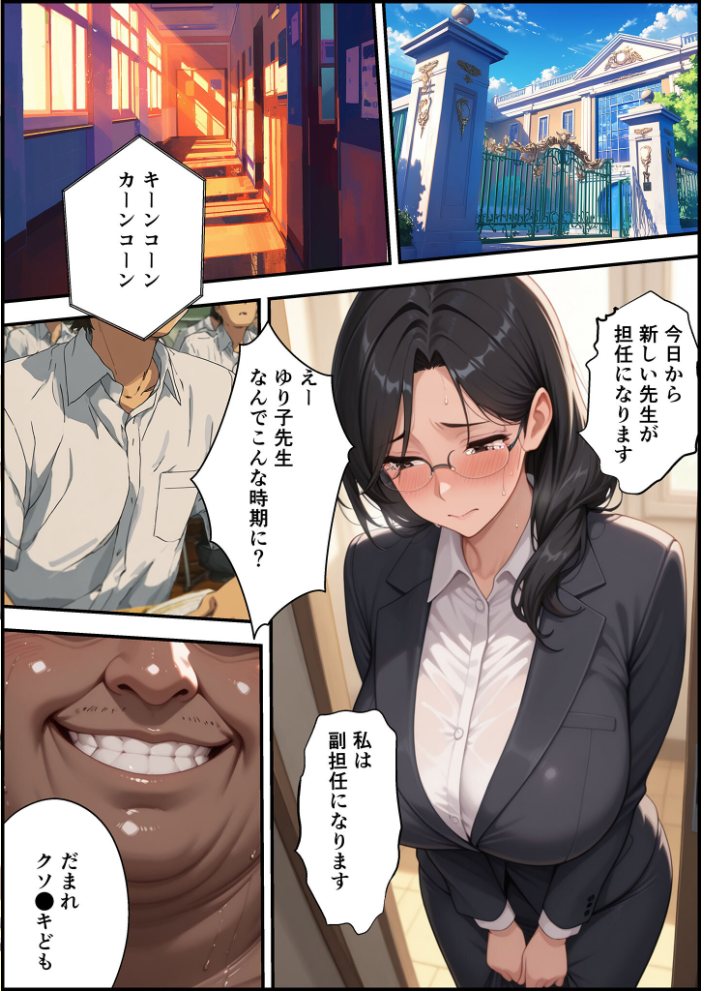 エロ漫画:上級国民に支配された学園生徒会長が学園を守るため処女喪失ショーを行う話 モザイク版 【バベル太郎 あいラビ】 サンプル画像