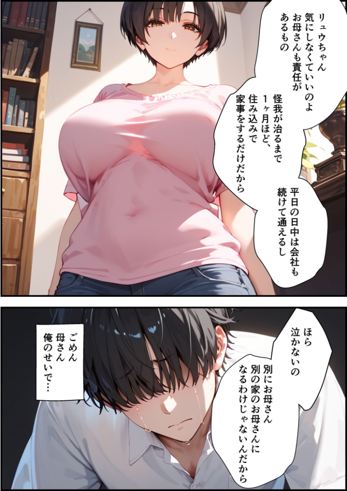 エロ漫画：【全2作収録】女手ひとつでボクを育ててくれた自慢の母がボクを守るためにいじめっ子の女になる話 1＆2 モザイク版 【バベル太郎 あいラビ】 サンプル画像