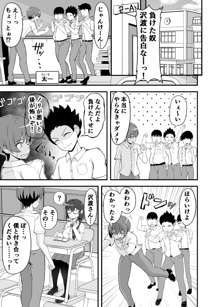 エロ漫画：罰ゲームで告白した陰キャ彼女がドSだった件 【よねすけ】 サンプル画像