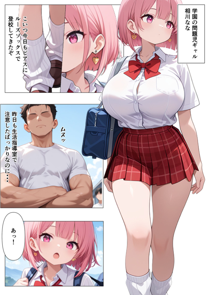 エロ漫画：指導部屋は問題児エロかわギャルとのイチャラブ部屋になりました モザイク版 【かのん絵師 あいラビ】 サンプル画像