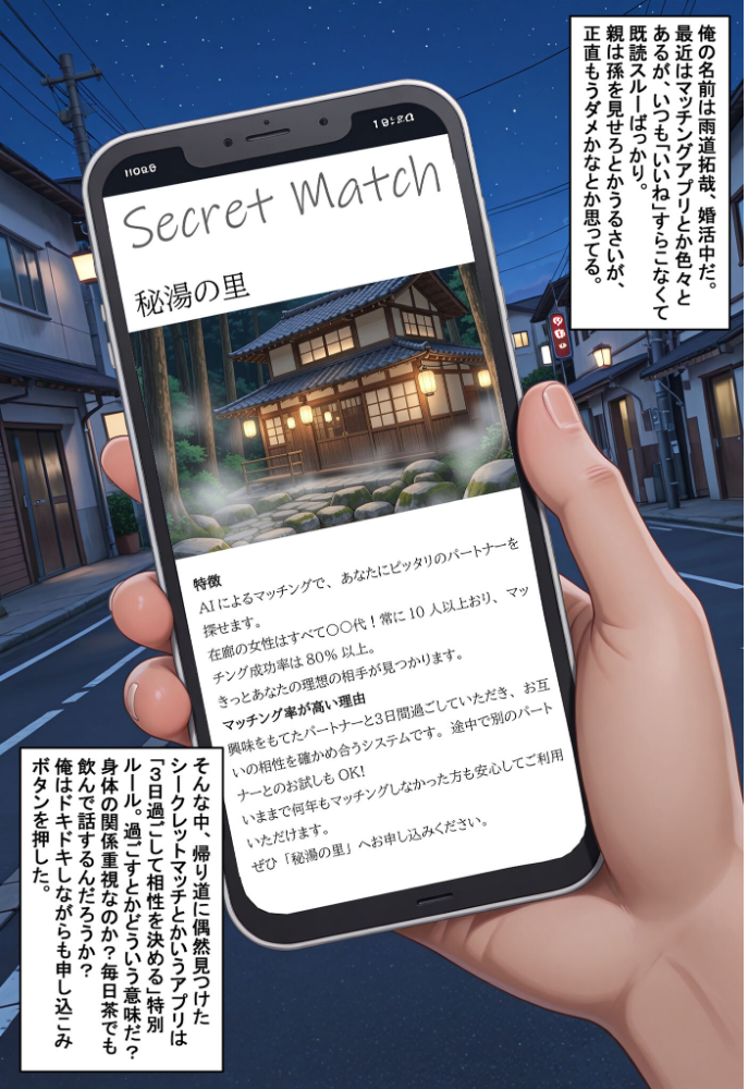 エロ漫画：秘湯deマッチング 非モテの俺に訪れた征服人生 モザイク版 【AIRCOLOR あいラビ】 サンプル画像