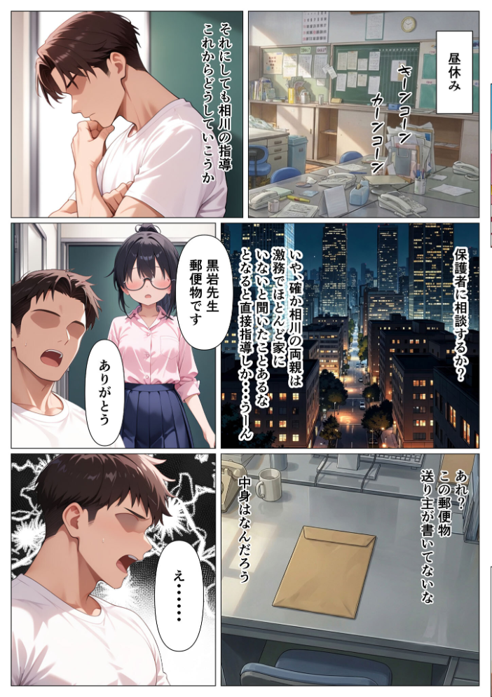 エロ漫画：指導部屋は問題児エロかわギャルとのイチャラブ部屋になりました モザイク版 【かのん絵師 あいラビ】 サンプル画像