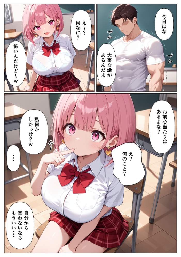 エロ漫画：指導部屋は問題児エロかわギャルとのイチャラブ部屋になりました モザイク版 【かのん絵師 あいラビ】 サンプル画像