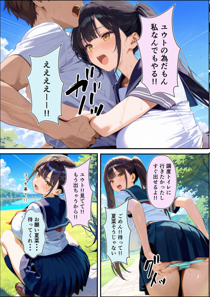 エロ漫画:性欲大爆発彼女を鎮火しようとして逆に絶頂潮吹きを覚えさせちゃった話 モザイク版 【潮吹きんぐ あいラビ】 サンプル画像