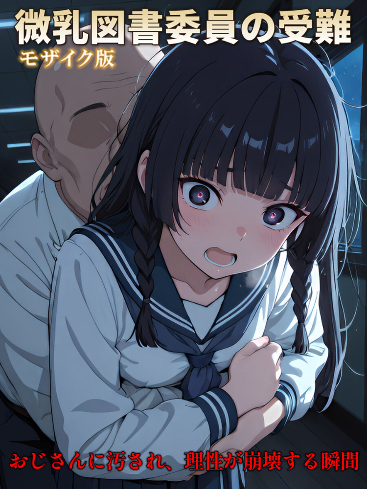 エロ漫画：【CG】微乳図書委員の受難 おじさんに汚され、理性が崩壊する瞬間 モザイク版 【万工房 あいラビ】 サンプル画像