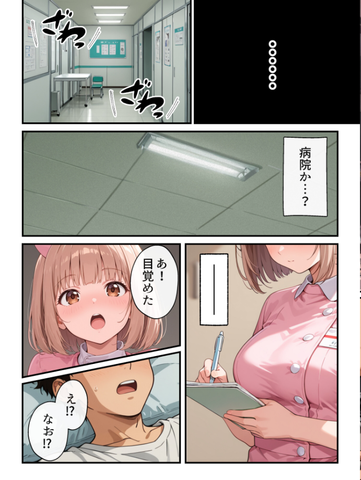 エロ漫画:ナースのお仕事!入院先の担当看護師が巨乳妹だったので心も身体も癒してもらった話【モザイク版】 【水彩みなも】 サンプル画像