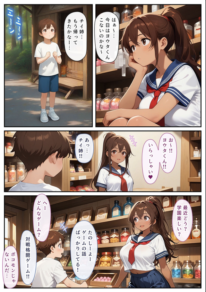 エロ漫画:ゲーミングお姉ちゃん【褐色巨乳ギャル姉と格ゲー勝負で精通ボーイ!コマンドミスでティウンティウン!】 モザイク版 【にゃぷそでぃ あいラビ】 サンプル画像