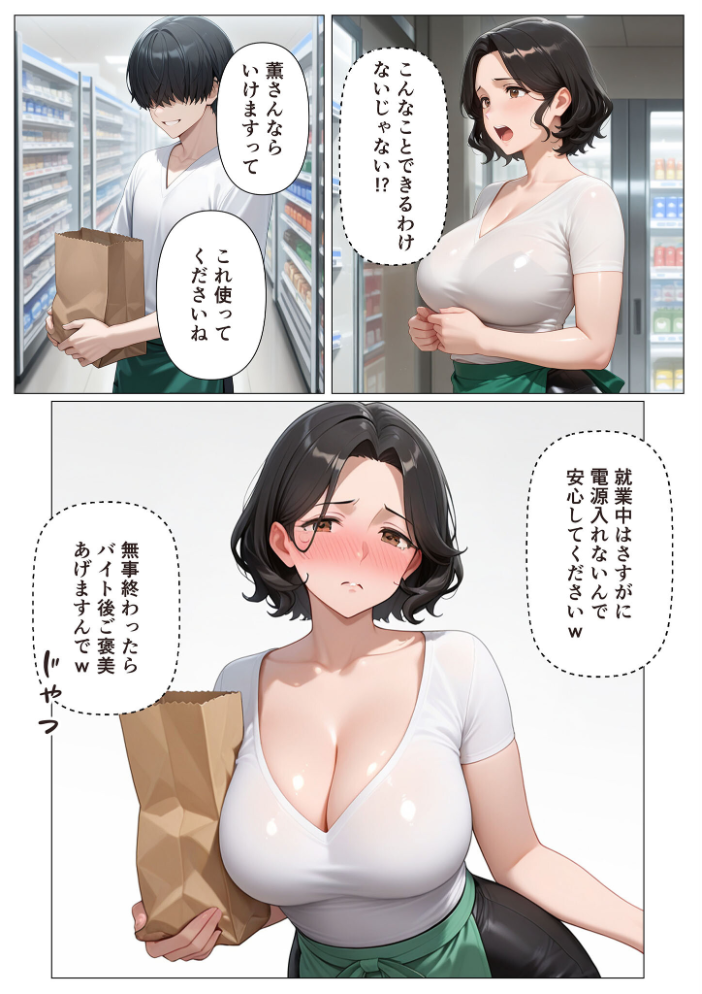 エロ漫画:バ先の茶色乳首のパート人妻を玩具攻めしまくったら開花逆転・連続搾精された話【単話】(2) モザイク版 【かのん絵師 あいラビ】 サンプル画像