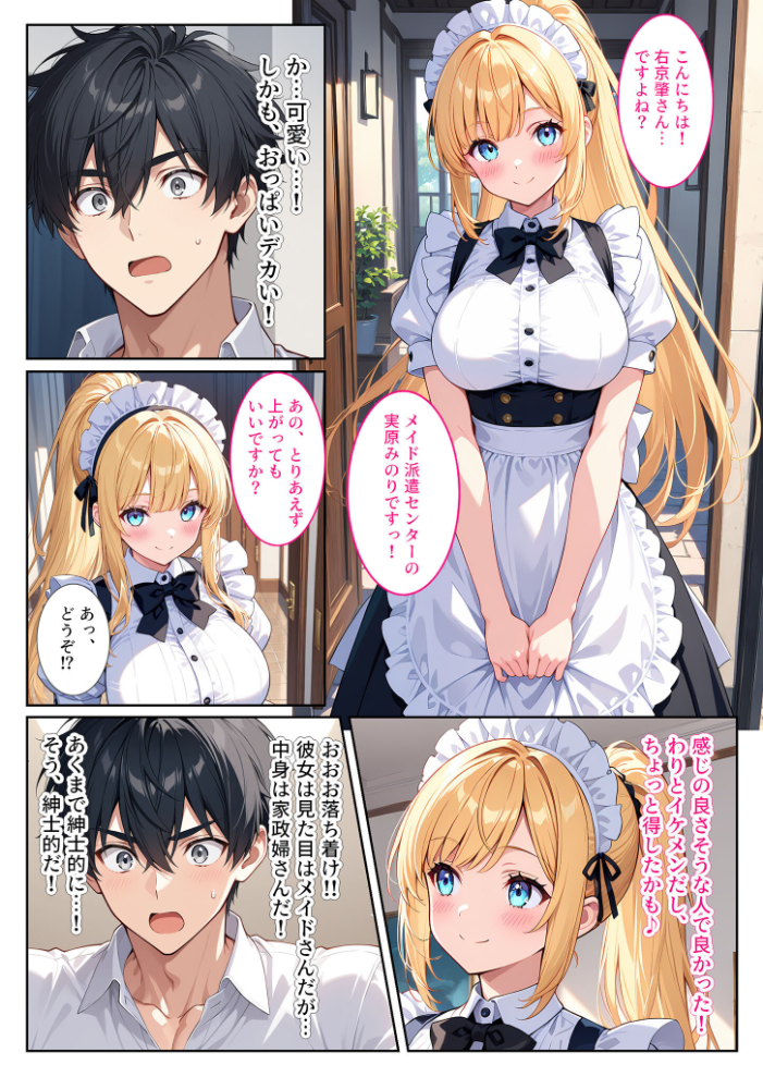 家事代行の爆乳メイドが濃厚なご奉仕エッチをしてくれた話 モザイク版 サンプル画像
