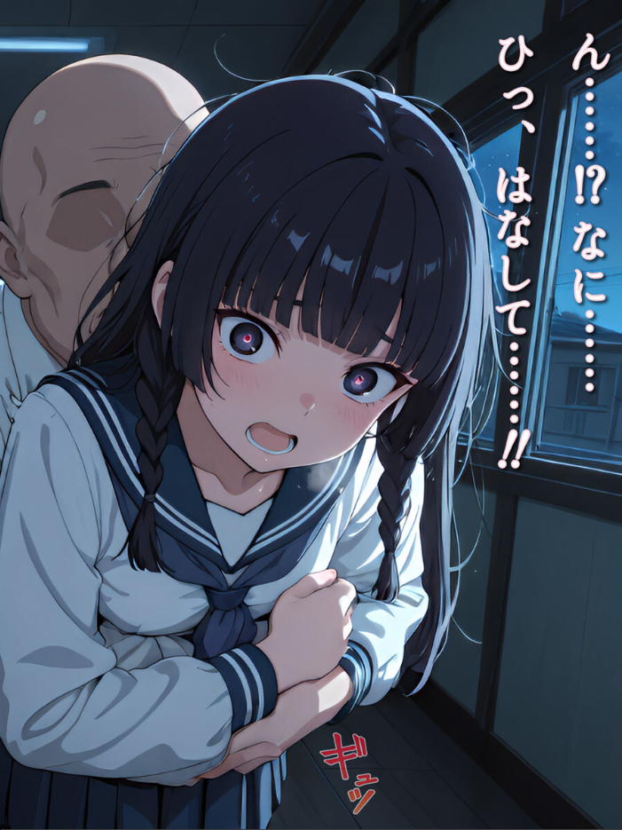エロ漫画：【CG】微乳図書委員の受難 おじさんに汚され、理性が崩壊する瞬間 モザイク版 【万工房 あいラビ】 サンプル画像